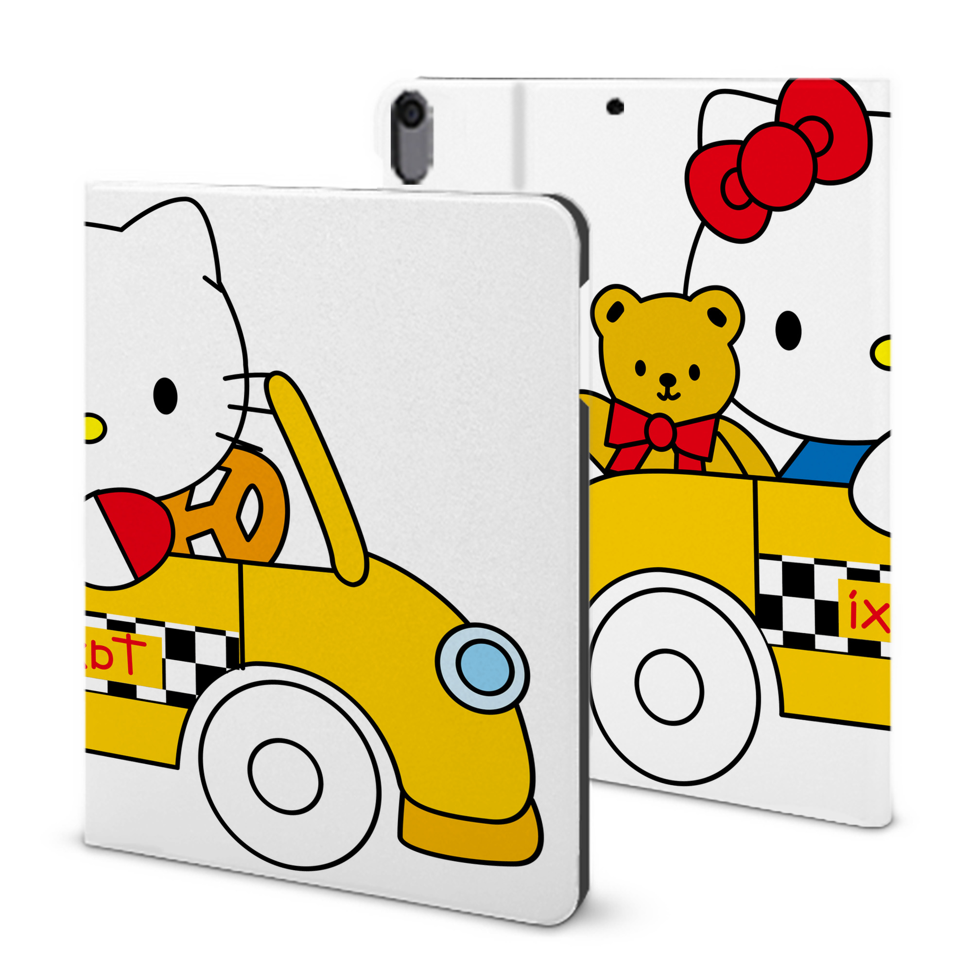 （画像用） Hello Kitty ハローキティ IPad ケース ブック型 PUレザー TPU 耐衝撃 軽量 薄型 ペン収納なし 全面保護 IPad 各モデル対応